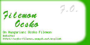 filemon ocsko business card